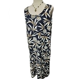 2448) Tahiti Reef Club Sleeveless Floral Maxi Sheath Dress Size XL